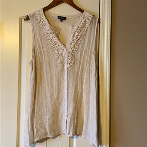 Gauzy Sleeveless Blouse 1X